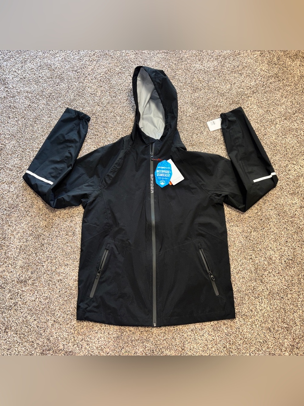 Spyder NWT Hydroweb waterproof men’s small high performance rain jacket black